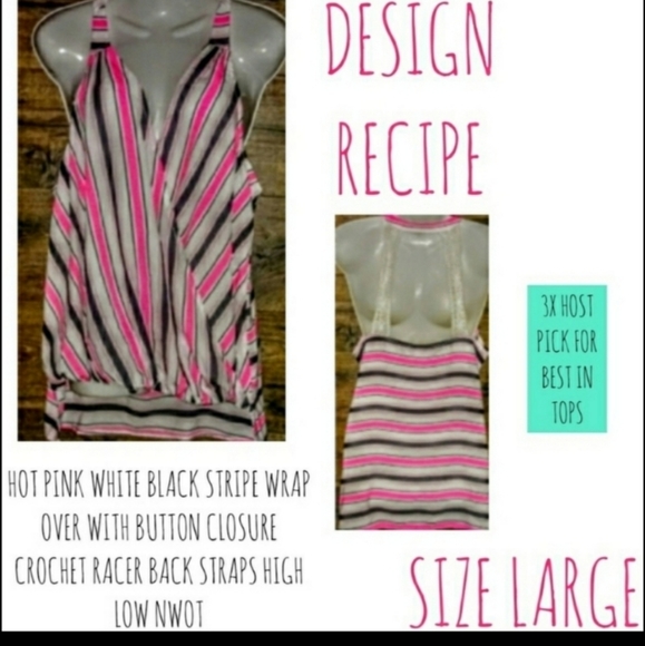 Design Recipe Top Size Large Stripe High Low Racerback NWOT - Picture 8 of 11